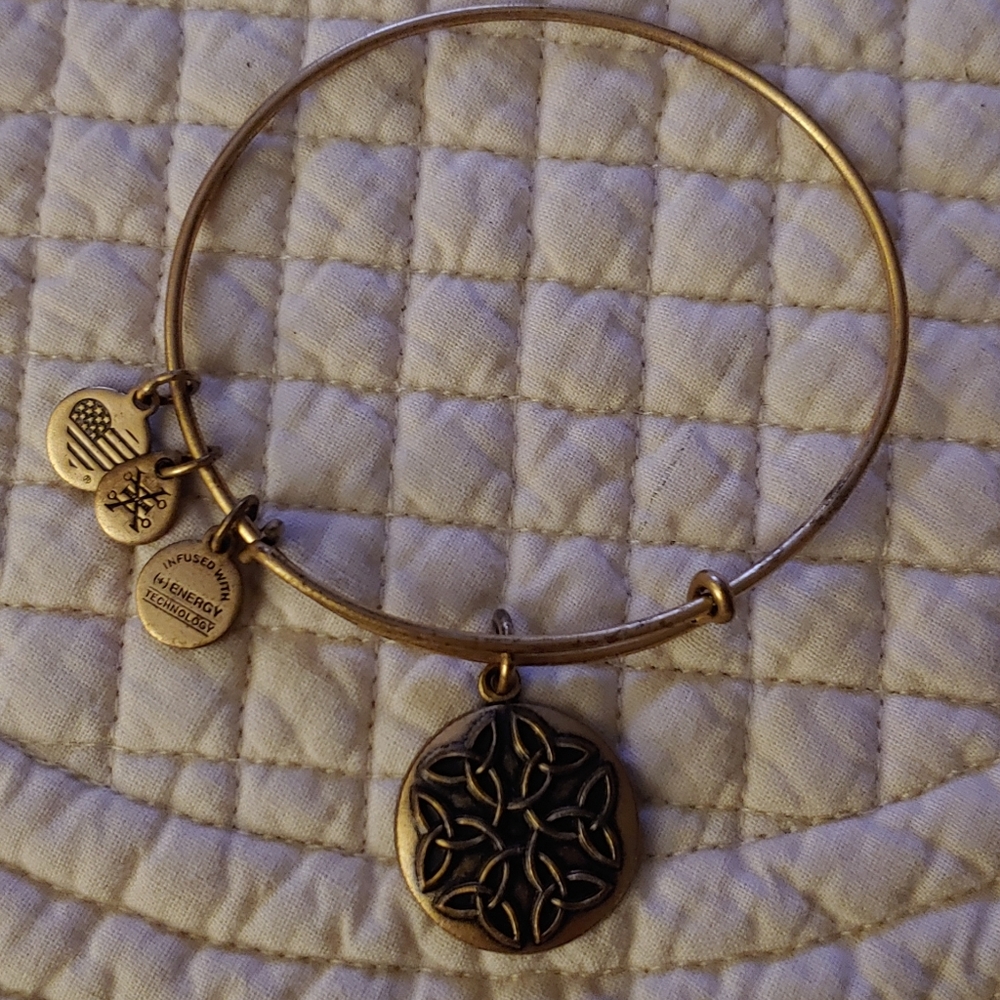 Gold Alex and Ani Endless Knot Bracelet